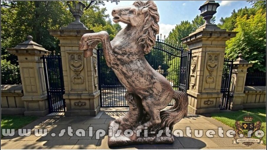 Statuetă căluț mare, arămiu patinat, model S37. (1)