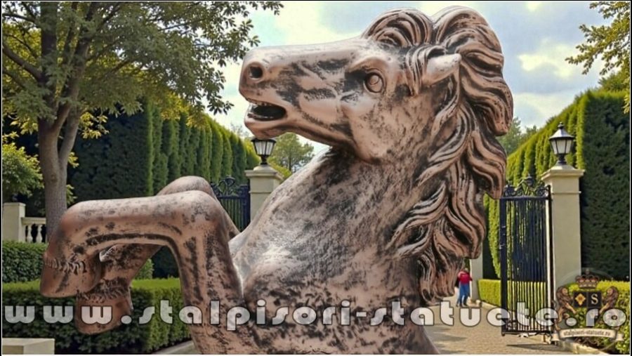 Statuetă căluț mare, arămiu patinat, model S37. (2)