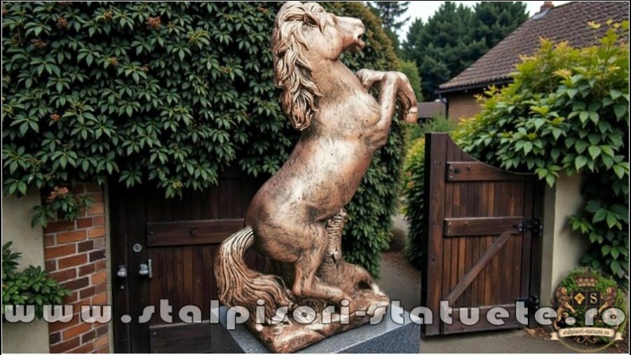 Statuetă căluț mare, arămiu patinat, model S37. (3)