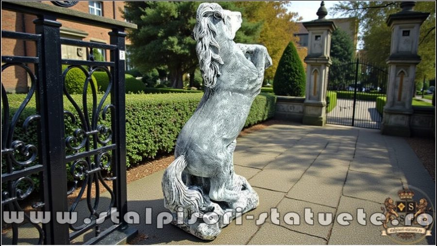 Statuetă căluț mare, gri patinat, model S37. (3)