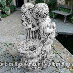 Statuetă copilași cu vază, gri patinat, model S45.