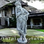 Statuetă domnița cu coroniță, gri patinat, model S44.