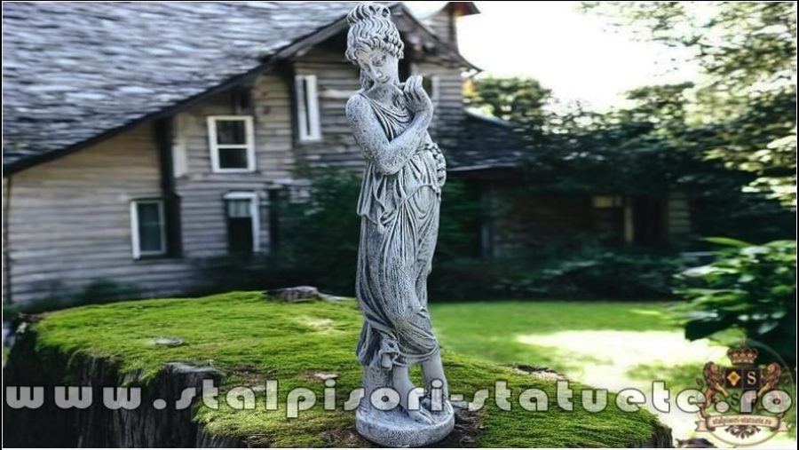 Statuetă domnița cu coroniță, gri patinat, model S44. (2)