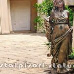 Statuetă domnița cu flori, arămiu antichizat, model S50.