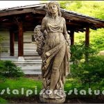 Statuetă domnița cu flori, auriu patinat, model S50.