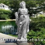 Statuetă domnița cu flori, gri patinat, model S50.