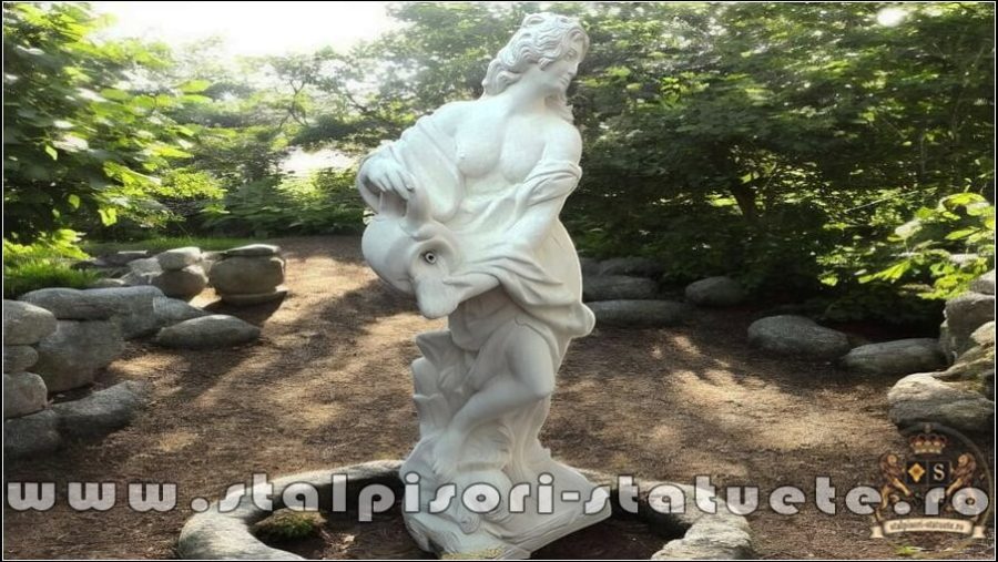 Statuetă domnița cu ulcea, alb marmorat, model S16. (1)