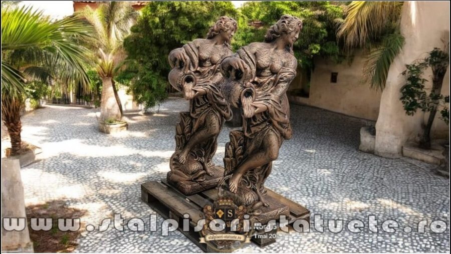 Statuetă domnița cu ulcea, arămiu patinat, model S16. (3)