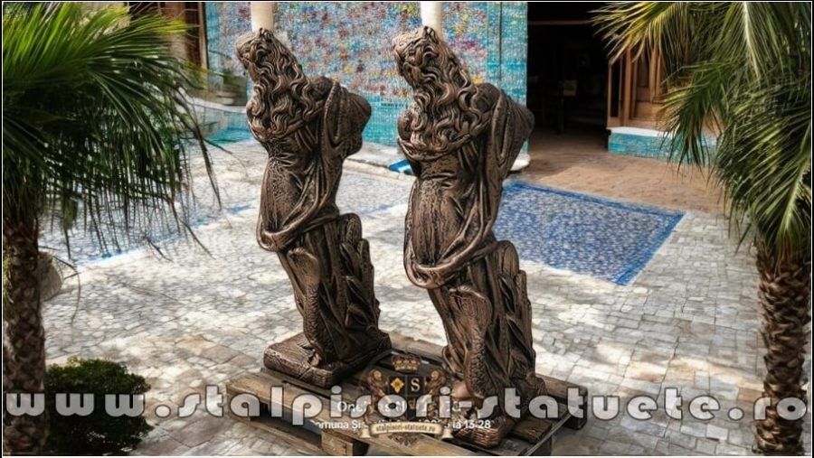 Statuetă domnița cu ulcea, arămiu patinat, model S16. (5)