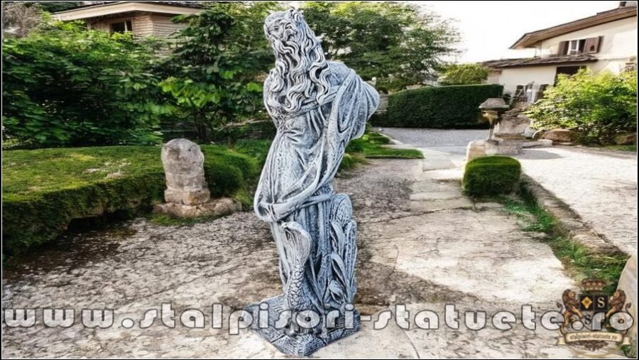 Statuetă domnița cu ulcea, gri patinat, model S16. (4)