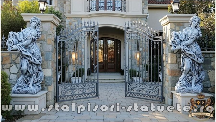 Statuetă domnița cu ulcea, gri patinat, model S16. (5)