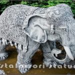 Statuetă elefant mare, gri patinat, model S54.