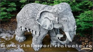 Statuetă elefant mare, gri patinat, model S54.