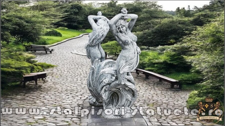 Statuetă fata erotică, gri patinat, model S26. (4)