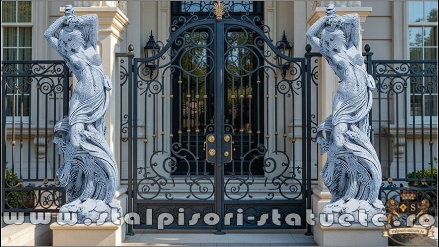 Statuetă fata erotică, gri patinat, model S26. (5)