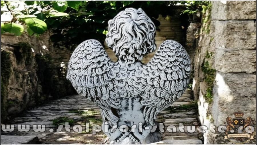 Statuetă îngeraș, gri antichizat, model S4. (4)