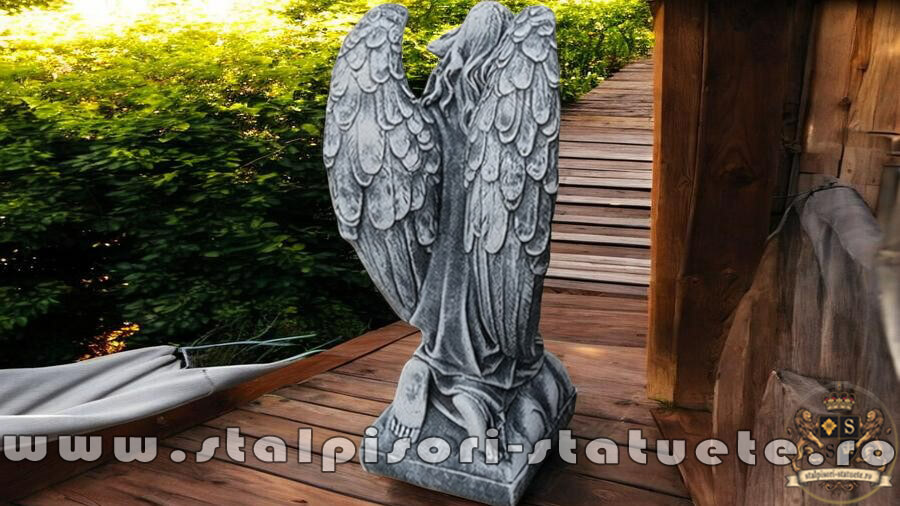 Statuetă îngeraș, gri patinat, model S59. (5)