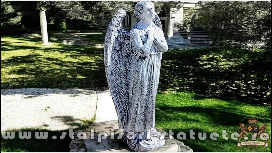 Statuetă îngeraș mare, gri patinat, model S20. (3)