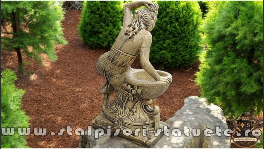 Statuetă jardinieră flori, auriu patinat, model J12. (4)