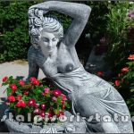 Statuetă jardinieră flori, gri patinat, model J12.