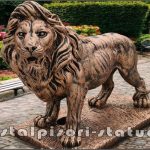 Statuetă leu mare în picioare, arămiu antichizat, model S33.