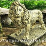 Statuetă leu mare în picioare, auriu antichizat, model S33.