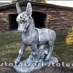 Statuetă măgăruș pe stativ, gri patinat, model S29.