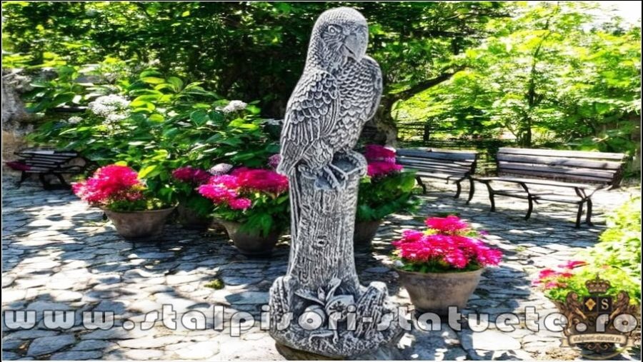 Statuetă papagal, gri patinat, model S79. (5)