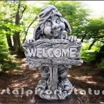 Statuetă pitic trol ''bun-venit'', din beton, model S68.