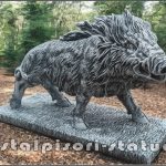 Statuetă porc mistrete, gri patinat, model S81.