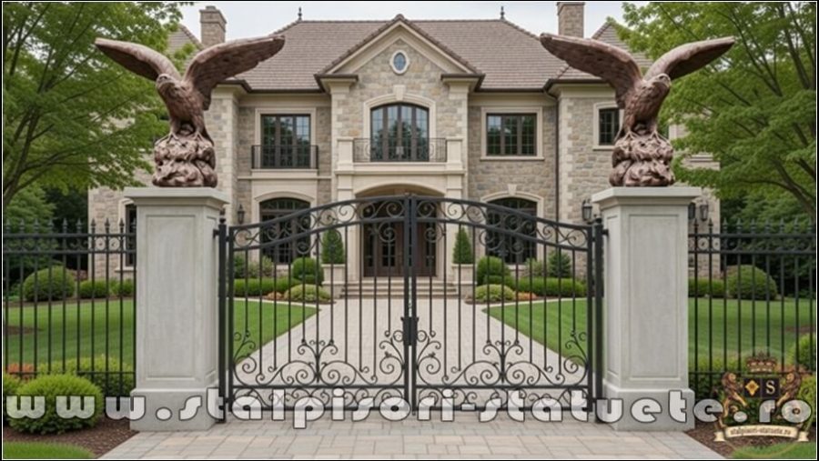 Statuetă vultur, acvilă, șoim, arămiu patinat, model S35. (5)