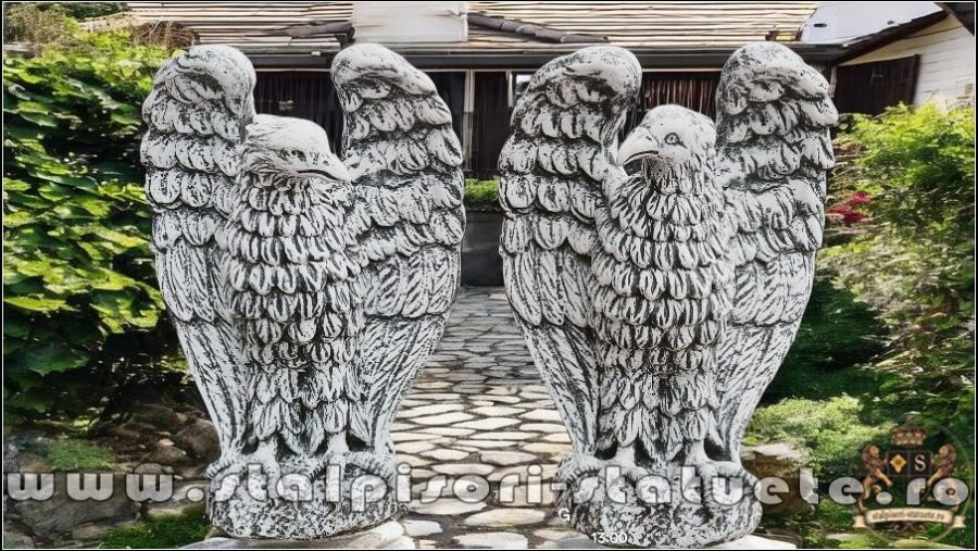 Statuetă vultur, acvilă, șoim, uliu, gri patinat, model S13. (1)