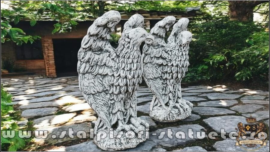 Statuetă vultur, acvilă, șoim, uliu, gri patinat, model S13. (2)