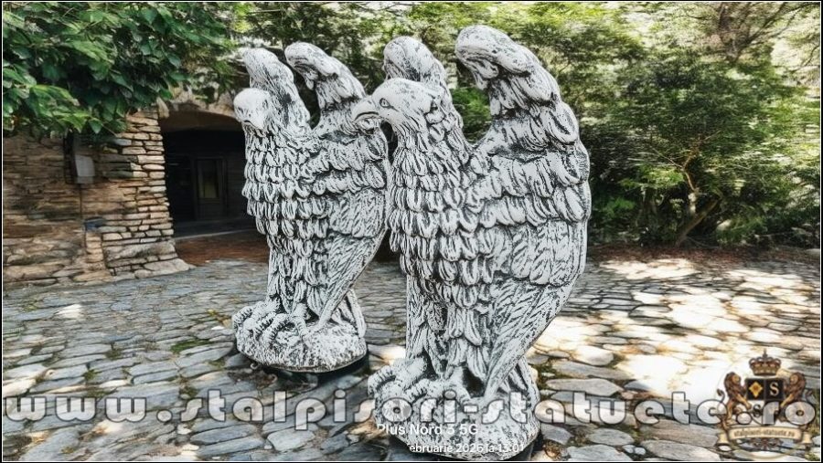 Statuetă vultur, acvilă, șoim, uliu, gri patinat, model S13. (3)