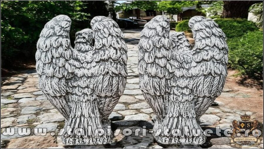 Statuetă vultur, acvilă, șoim, uliu, gri patinat, model S13. (4)