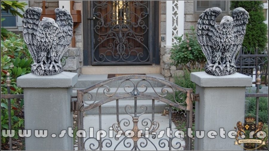 Statuetă vultur, acvilă, șoim, uliu, gri patinat, model S13. (5)