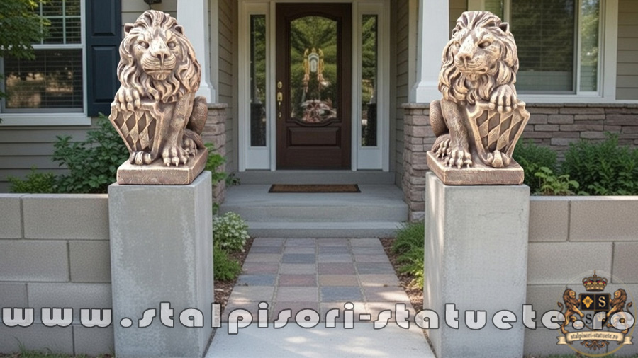 Statuete set lei mici, arămiu patinat, model S10. (5)