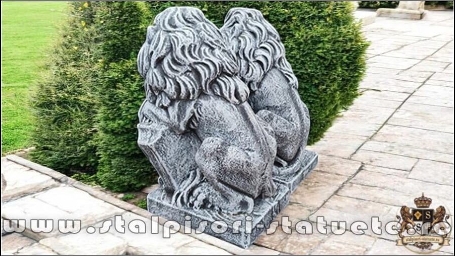 Statuete set lei mici, gri patinat, model S10. (5)