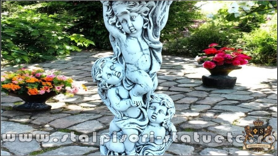 Jardinieră grup 3 îngerași, gri patinat, model J1. (1)