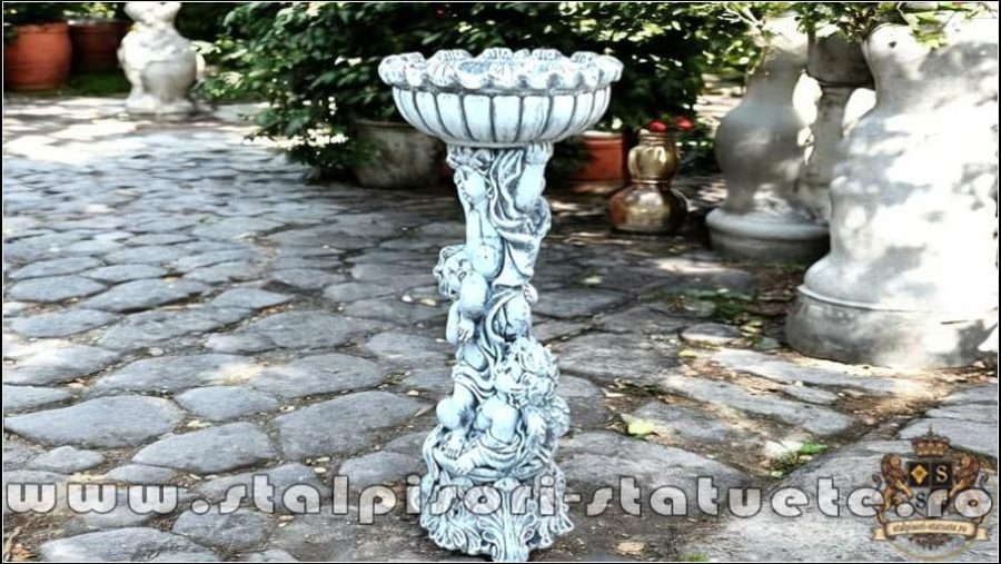 Jardinieră grup 3 îngerași, gri patinat, model J1. (3)