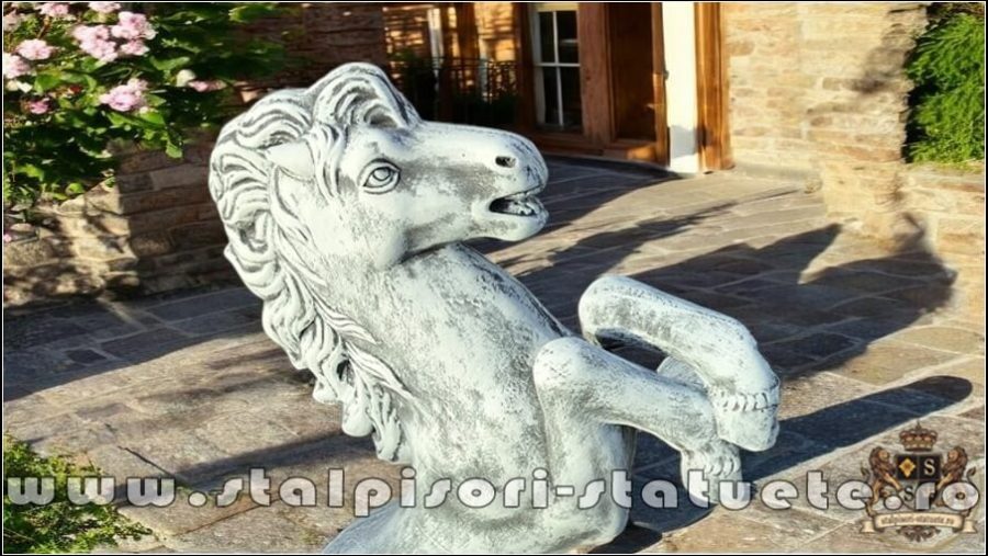 Statuetă căluț mic, gri patinat, model S37. (2)