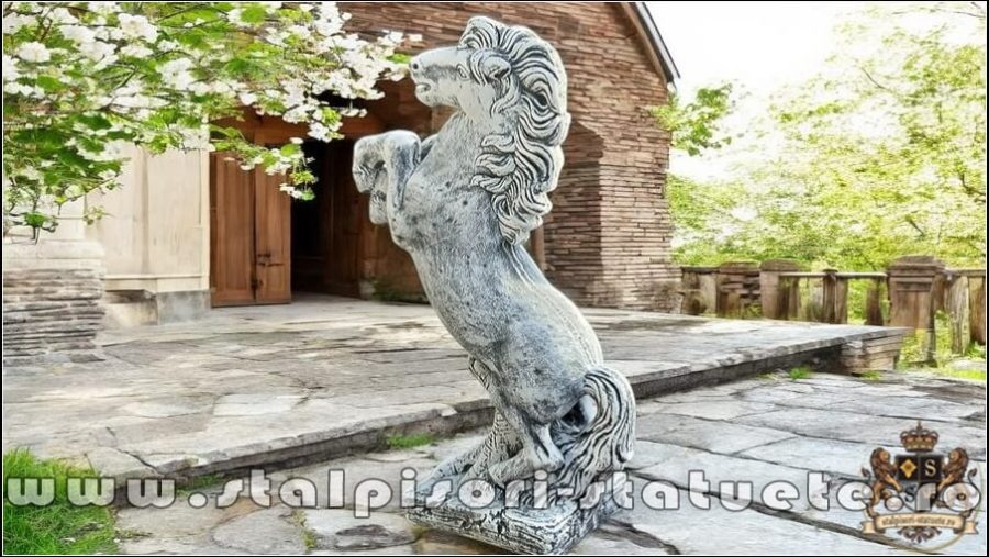 Statuetă căluț mic, gri patinat, model S37. (3)