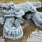 Statuetă crocodil, gri patinat, model S85.