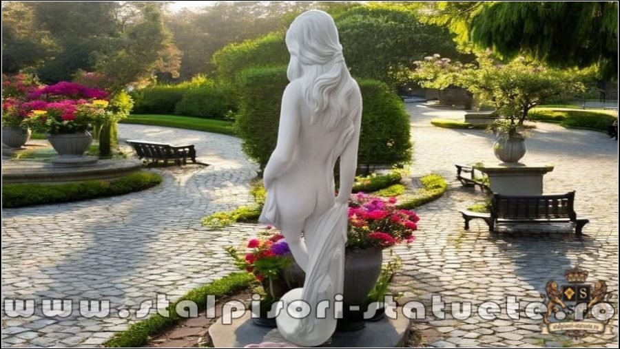 Statuetă domnița erotică, alb marmorat, model S30. (4)