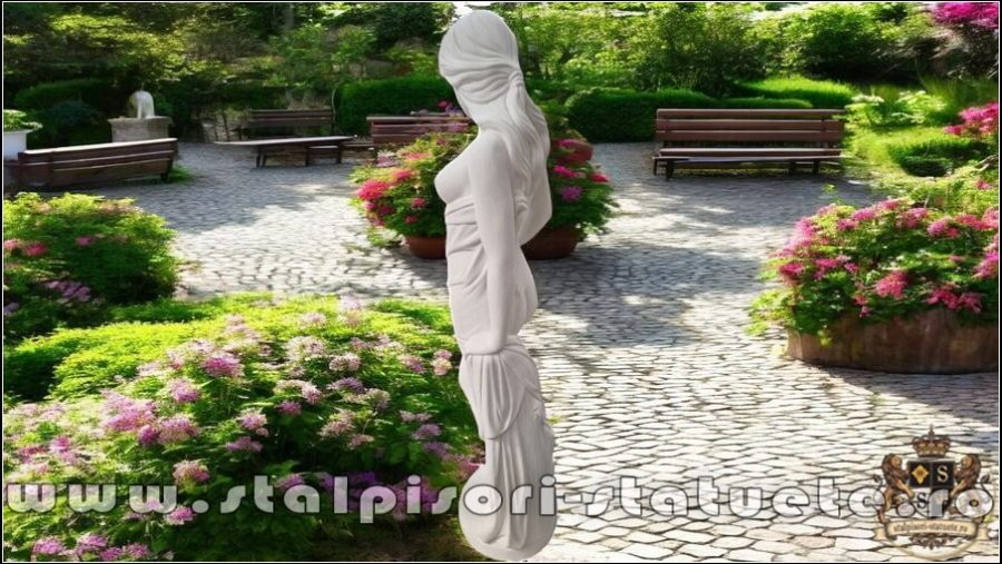 Statuetă domnița erotică, alb marmorat, model S30. (5)