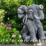 Statuetă elefant mic, gri patinat, model S62.