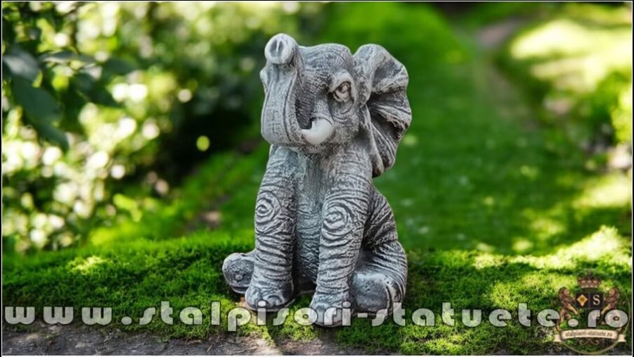 Statuetă elefant mic, gri patinat, model S62. (2)