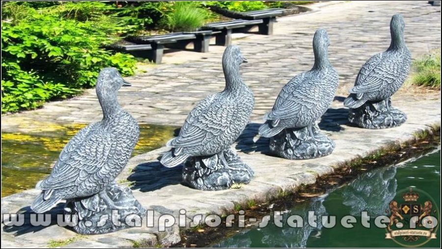 Statuetă rățușcă, gri patinat, model S25. (3)