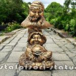 Statuetă troli pe ciupercă, arămiu patinat, model S61.