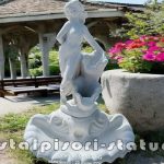 Fântană arteziană scoică mare, alb marmorat, model F6 (1).